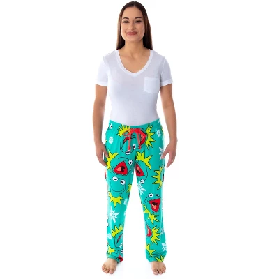 Disney The Muppets Womens' Kermit The Frog Head Toss Sleep Lounge Pajama Pants 3 Disney The Muppets Womens' Kermit The Frog Head Toss Sleep Lounge Pajama Pants