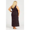 Women's Plus Size Cozy Nights Maxi Sleep Dress - Black | AVENUE