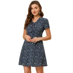 Allegra K Women's Floral Ruffle Trim Tie V Neck Shorts Sleeves Mini Dress 21 Allegra K Women's Floral Ruffle Trim Tie V Neck Shorts Sleeves Mini Dress -Women Store GUEST 51d768cd bd06 4f33 8d73 aa085922fe1e