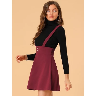 Allegra K Women's Casual Overall Dress Strap Button Front Suspender Skirt 5 Allegra K Women's Casual Overall Dress Strap Button Front Suspender Skirt - Image 3