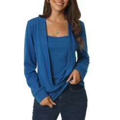 Seta T Women's Casual Fake Two-Piece Square Neck Long Sleeve Solid Color Knit Blouse 20 Seta T Women's Casual Fake Two-Piece Square Neck Long Sleeve Solid Color Knit Blouse -Women Store GUEST 52226e3f 2087 4966 a515 1c78e09b0b2f