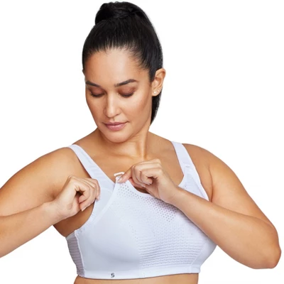 Glamorise Womens Custom Control Sports Wirefree Bra 1166 White 4 Glamorise Womens Custom Control Sports Wirefree Bra 1166 White - Image 2