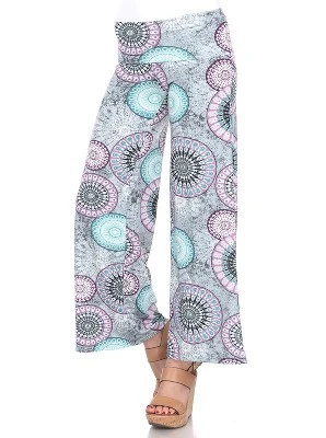 Women's Circle Printed Palazzo Pants - White Mark 6 Women's Circle Printed Palazzo Pants - White Mark - Image 4