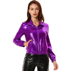 Allegra K Women's Track Holographic Shiny Long Sleeve Metallic Zip Front Jacket 25 Allegra K Women's Track Holographic Shiny Long Sleeve Metallic Zip Front Jacket -Women Store GUEST 53b1af58 2b68 4771 8111 5f7884dede3b