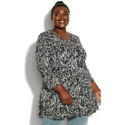 Women's Plus Size Cape Cod Print Tunic - Mono | AVENUE -Women Store GUEST 54629532 9640 43a3 919c bd580794f947