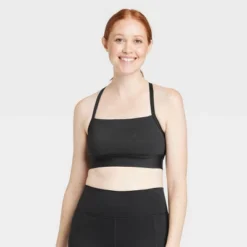 Women's Light Support Brushed Sculpt Halter Midline Sports Bra - All In Motion™ -Women Store GUEST 547cf2e2 d5ad 4ab5 acb7 43c06769ffab