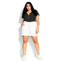 Women's Plus Size Corset Waist Short - Ivory | CITY CHIC -Women Store GUEST 54e960e9 e8f1 4b7b ae60 6bddbabb1e02