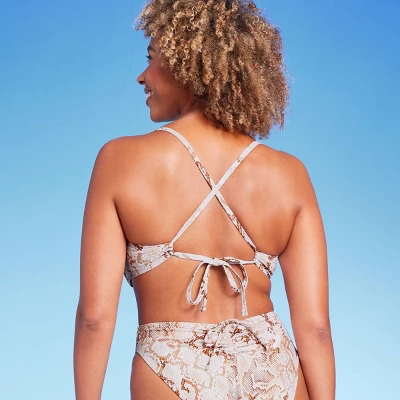 Women's Light Lift Shirred Underwire Bikini Top - Shade & Shore™ Snake Print 6 Women's Light Lift Shirred Underwire Bikini Top - Shade & Shore™ Snake Print - Image 4