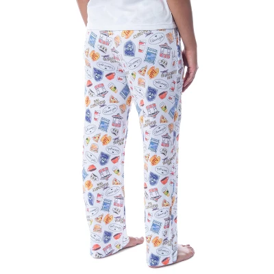 Gilmore Girls Womens' Icons Toss Print Luke's Diner Stars Hollow Pajama Pants White 3 Gilmore Girls Womens' Icons Toss Print Luke's Diner Stars Hollow Pajama Pants White