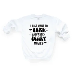 Simply Sage Market Women's Graphic Sweatshirt Bake And Watch Scary Movies -Women Store GUEST 56720d56 775f 4131 a966 bb3e69883bd8