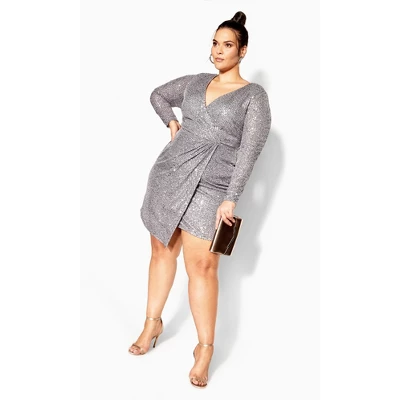 Women's Plus Size Razzle Dress - Metal | CITY CHIC 7 Women's Plus Size Razzle Dress - Metal | CITY CHIC - Image 5