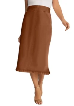 Jessica London Women’s Plus Size Comfort Waist Midi Skirt -Women Store GUEST 56c852f1 9b33 40be ba7b 5880755af342