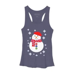 Women's Design By Humans Christmas Snowman By ScarDesign Racerback Tank Top -Women Store GUEST 56cfdcf2 6f98 4b57 b749 fc2bb929c135