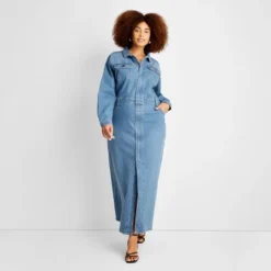 Women's Long Sleeve Denim Maxi Shirtdress - Universal Thread™ Medium Wash 9 Women's Long Sleeve Denim Maxi Shirtdress - Universal Thread™ Medium Wash -Women Store GUEST 5708779b f6cc 49f2 a093 5b52808a4dbc