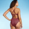 Women's Monokini Plunge Cut Out High Leg Lurex One Piece Swimsuit - Shade & Shore™ Burgundy 2 Women's Monokini Plunge Cut Out High Leg Lurex One Piece Swimsuit - Shade & Shore™ Burgundy -Women Store GUEST 57a4ca80 c073 42f5 93aa 31f10f06aded