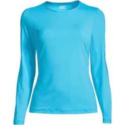 Lands' End Women's Plus Size Long Crew Neck Long Sleeve Rash Guard UPF 50 Sun Protection Modest Swim Tee -Women Store GUEST 58c210d6 b8ae 469c 8dd7 029fd5716991