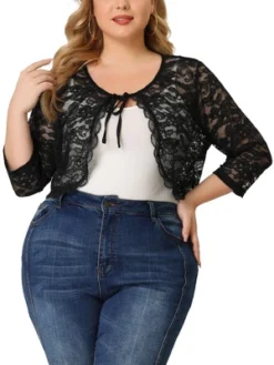 Agnes Orinda Women's Plus Size Shrug 3/4 Sleeves Lace Tie Neck Crop Bolero Cardigan 26 Agnes Orinda Women's Plus Size Shrug 3/4 Sleeves Lace Tie Neck Crop Bolero Cardigan -Women Store GUEST 5976544c 8d1b 42c1 a84f 5df0e1385501