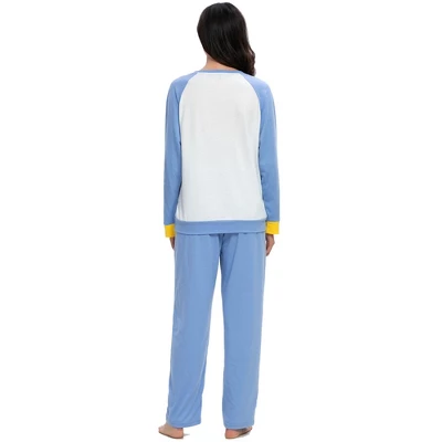 Cheibear Womens Sleepwear Crew Neck Nightwear With Pants Pockets Loungewear Pajama Set 5 Cheibear Womens Sleepwear Crew Neck Nightwear With Pants Pockets Loungewear Pajama Set - Image 3