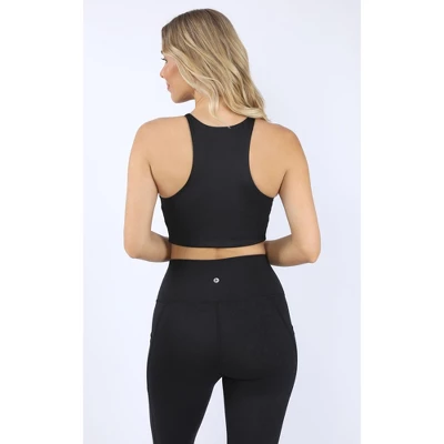 90 Degree By Reflex Womens Laser Embossed Interlink High Impact Cropped Top 4 90 Degree By Reflex Womens Laser Embossed Interlink High Impact Cropped Top - Image 2