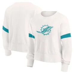 NFL Miami Dolphins Women's Primary Antique Long Sleeve Crew Fleece Sweartshirt -Women Store GUEST 5d496638 3c7e 42c2 a5ff 1db0f3346533