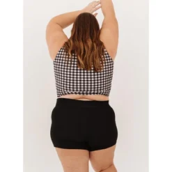 Lime Ricki Women's Black High-Waist Boy Short -Women Store GUEST 5e8546ce f5af 46e6 8968 d05726f22e91