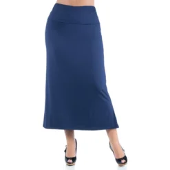 24seven Comfort Apparel Comfortable Plus Size Foldover Maxi Skirt -Women Store GUEST 5ea6295e 08e8 47b8 80bd 44e59ebeae94