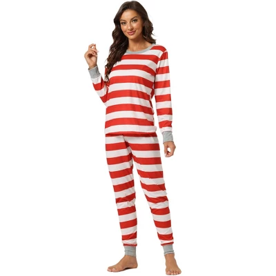 Cheibear Striped Winter Xmas Christmas Family Matching Sleepwear Set Red-Stripes 3 Cheibear Striped Winter Xmas Christmas Family Matching Sleepwear Set Red-Stripes