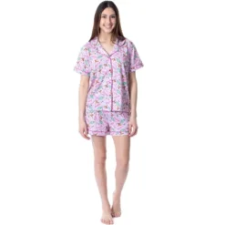 Harry Potter Womens' Honeydukes Wizarding World Sleep Pajama Set Shorts Pink