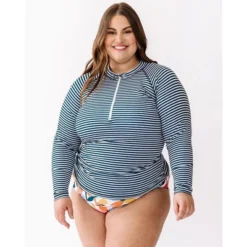 Lime Ricki Women's Indigo Stripe Rash Guard -Women Store GUEST 618e6c29 a174 4409 b970 9a2785d7a389