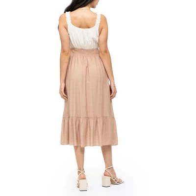 August Sky Women's Ruffle Strap Two-fer Midi Dress 3 August Sky Women's Ruffle Strap Two-fer Midi Dress