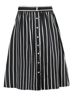 Allegra K Women's Stripes Button Front Elastic Back A-Line Midi Skirt -Women Store GUEST 63077d03 0a16 4db6 82c6 1abeb293038d