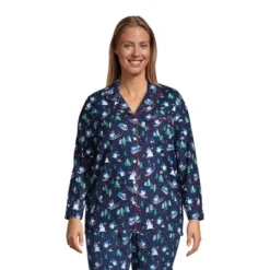 Lands' End Women's Long Sleeve Print Flannel Pajama Top -Women Store GUEST 634c6824 97c5 425b af6d f9b43376f124