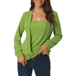 Seta T Women's Casual Fake Two-Piece Square Neck Long Sleeve Solid Color Knit Blouse 18 Seta T Women's Casual Fake Two-Piece Square Neck Long Sleeve Solid Color Knit Blouse -Women Store GUEST 637c6d88 7c5b 41c7 9ed2 a407eea6bd6e