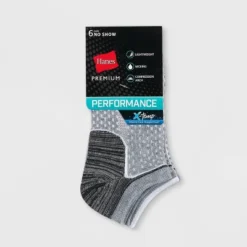 Hanes Premium Performance Women's Lightweight Mesh Ventilation 6pk No Show Athletic Socks