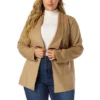 Agnes Orinda Women's Plus Size Jacket Drop Shoulder Moto Stretch Long Sleeves Drape Suede Cardigans 1 Agnes Orinda Women's Plus Size Jacket Drop Shoulder Moto Stretch Long Sleeves Drape Suede Cardigans -Women Store GUEST 6468e4a9 94a5 4d05 86fc 132050225361