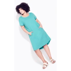 Women's Plus Size Hello Sunshine Plain Dress - Turquoise | ZIM & ZOE 11 Women's Plus Size Hello Sunshine Plain Dress - Turquoise | ZIM & ZOE -Women Store GUEST 6528e195 c18b 4f0e 8c84 95aab4926e86