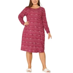 Agnes Orinda Women's Plus Size Comfy Long Sleeve Sleep Dress Nightgown -Women Store GUEST 6551a7e0 2fb5 4fb1 b067 09a069c6af5a