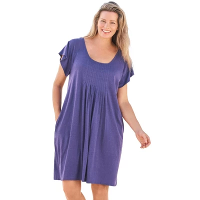 Swim 365 Women’s Plus Size Box-Pleat Cover Up 3 Swim 365 Women’s Plus Size Box-Pleat Cover Up