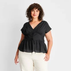 Women's Short Sleeve V-Neck Corset Top - Future Collective™ With Reese Blutstein 8 Women's Short Sleeve V-Neck Corset Top - Future Collective™ With Reese Blutstein -Women Store GUEST 670f5eb5 2fea 4369 98f0 de7531319e39