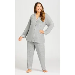 Women's Plus Size Hacci Sleep Pant - Gray | AVENUE 15 Women's Plus Size Hacci Sleep Pant - Gray | AVENUE -Women Store GUEST 6789681f 565d 4a0d ad50 f944dfa53ef0