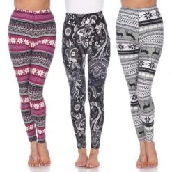 Women's Pack Of 3 Leggings - One Size Fits Most - White Mark -Women Store GUEST 67e3c11e 4ee0 46ec a07a 381a4f82cf56
