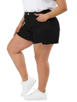 Agnes Orinda Women's Plus Size Denim Mid-Rise Stretchy Raw Hem Casual Jean Shorts 10 Agnes Orinda Women's Plus Size Denim Mid-Rise Stretchy Raw Hem Casual Jean Shorts -Women Store GUEST 687fd84d 4973 4af9 97eb d9c4d8d3e615