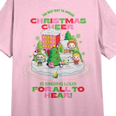 Elf "Christmas Cheer" Women's Pink Short Sleeve Sleep Shirt 3 Elf "Christmas Cheer" Women's Pink Short Sleeve Sleep Shirt
