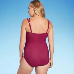 Women's Cut Out Strap One Piece Swimsuit - Aqua Green® Dark Red -Women Store GUEST 68df7749 a208 4255 be28 6f9f7e1d2960