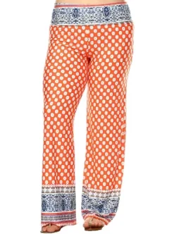 Women's Plus Size Border Printed Palazzo Pants - White Mark -Women Store GUEST 691761fb 99df 447f 98f9 f85bcdc7c893