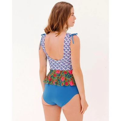 Lime Ricki Women's Block Floral Peplum 3 Lime Ricki Women's Block Floral Peplum