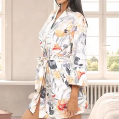 Women's Soft Cotton Knit Jersey Lounge Robe With Pockets, Short Bathrobe -Women Store GUEST 6b30b837 7b1d 451f 8ea0 a4d8b11b6b39