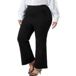 Agnes Orinda Women's Plus Size Bell Bottom Flare Leg Stretchy High Waist With Pockets Long Pants -Women Store GUEST 6b8d41c1 1b07 41ec 9186 a3188a9f0122