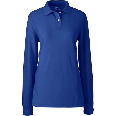 School Uniform Young Women's Long Sleeve Mesh Polo Shirt 8 School Uniform Young Women's Long Sleeve Mesh Polo Shirt - Image 6