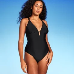 Women's Plunge Hardware Trim Cheeky One Piece Swimsuit - Shade & Shore™ -Women Store GUEST 6d71b1e9 4760 4205 960f ff243806a84a